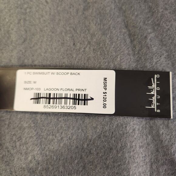 NICOLE MILLER Scoop Back Swimsuit Womens M Lagoon Floral Red Green Tropical NEW - Picture 5 of 12